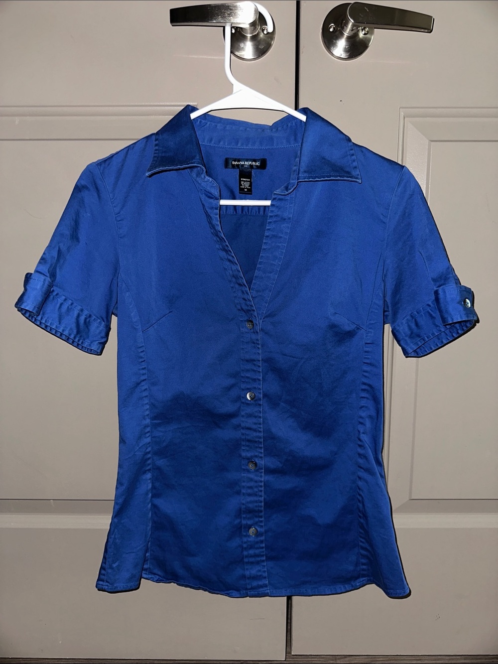 Royal Blue Short-Sleeve Button Down Shirt